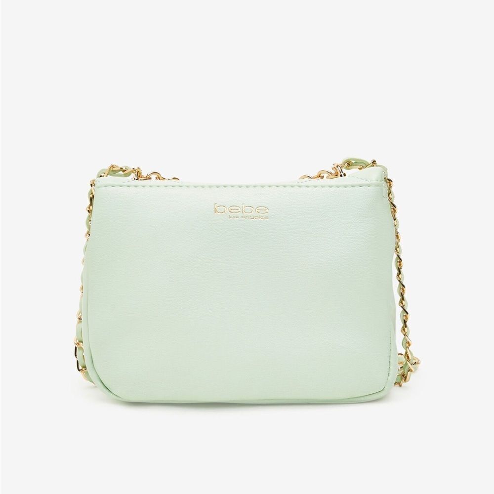 NWT Bebe Wyatt‎ shoulder bag small shoulder bag in mint green with gold accents - Picture 2 of 15